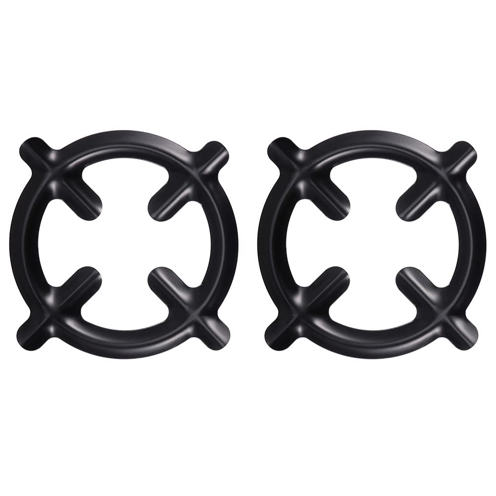 Hemoton Gas Stove Support Ring Pot Stand Wok Stand 2 Pcs Convenient Gas Coffee Pot Racks Mocha Pot Racks (Black) Non Slip Stove Stand Wok Rack Ring Wok Pan Support Rack