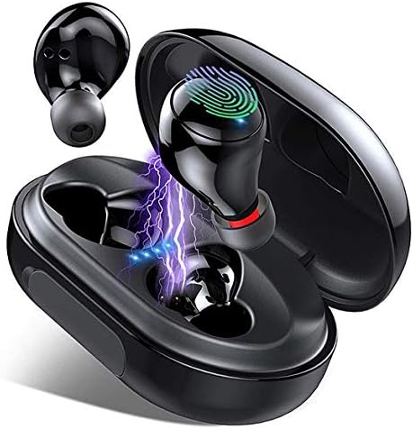 Ture Wireless Earbuds with Mic Bluetooth 5.0 Touch Control 100H Playtime TWStereo Hi-Fi Sound Waterproof IPX8 in-Ear Headphone,with 3500mAh Charging Case,Earphones for Sports/Fitness/Running.