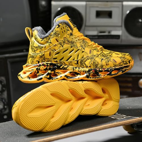 GSIGUL Mens Basketball Shoes Lightweight Mens Running Tennis Shoes Graffiti Athletic Chunky Sneakers for Men3