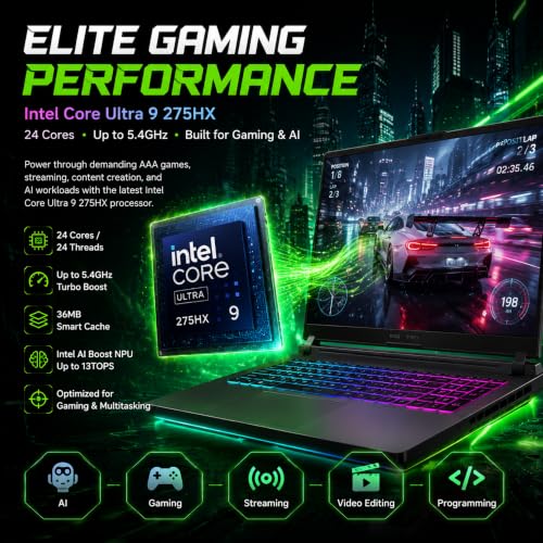 Image of ASUS ROG Strix G18 Gaming Laptop, 18 inch 2.5K 240Hz Nebula Display, Intel 24-Core Ultra 9 275HX(Up to 5.4GHz), GeForce RTX 5070, 32GB DDR5 RAM, 2TB PCIe Gen4 SSD, Wi-Fi 7, RGB Backlit KB, Windows 11 Pro