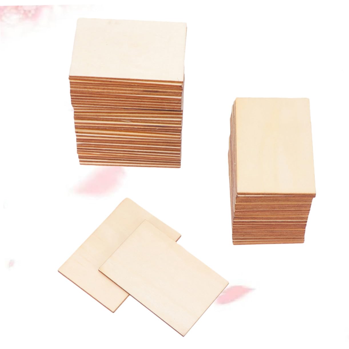 30 piezas Madera Rectangular Grosor para Manualidades DIY Decoración del Hogar Ornamentos Madera Natural Resistente Seguro para Pintar Fiestas Cumpleaños Navidad