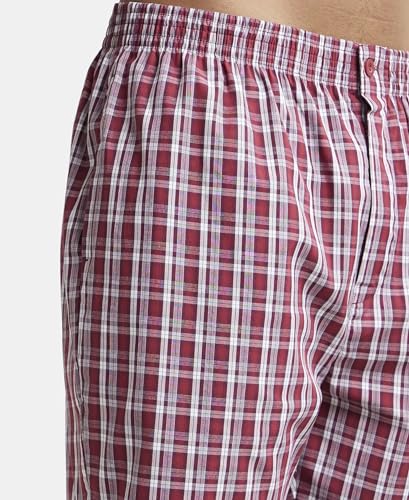 Image of Jockey 9005 Men's Super Combed Mercerized Cotton Woven Fabric Regular Fit Printed Bermuda with Side Pockets