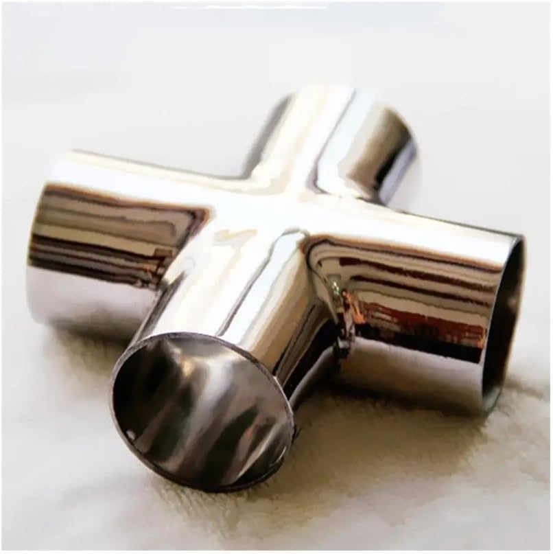 42mm Pipe OD Butt Welding Cross 4 Ways Splitter SUS 304 Stainless Steel Fitting Spliter Homebrew Beer Wine