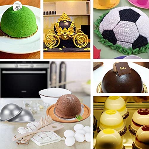 Fdit Hemisphere Aluminium Mould for Baking Cakes Jellies, Puddings, Candy, Diameter: 9 cm, Silver - Image 4