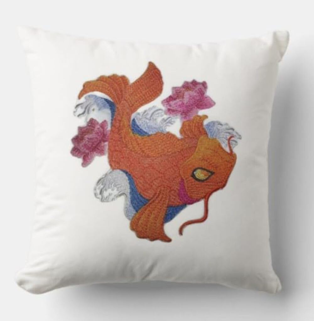 Nature's Bounty Beautiful Custom Fish Portraits[ Asian Koi Fish ] Embroidered Iron On/Sew Patch [6" x5"]