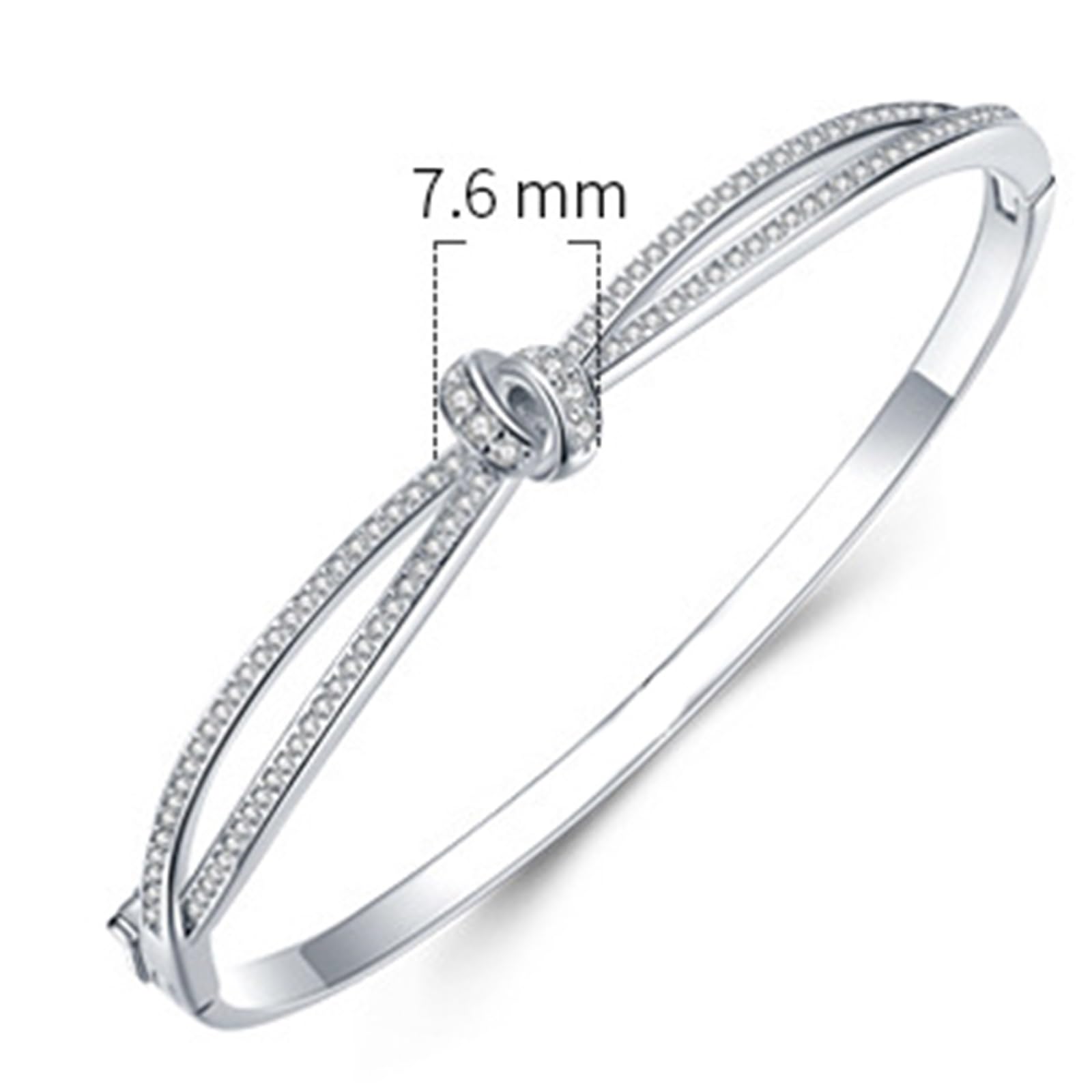 Pulsera infinita para mujer, moissanita con nudo infinito para mujer, oro blanco de 9 K, 14 quilates, 18 quilates, Pt950