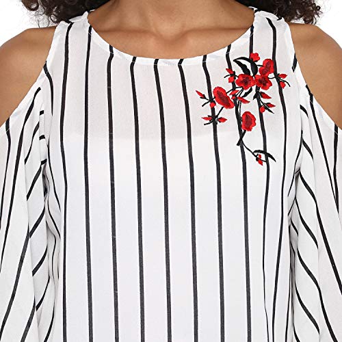 Image of Harpa Boat Neck Vertical Stripes Top