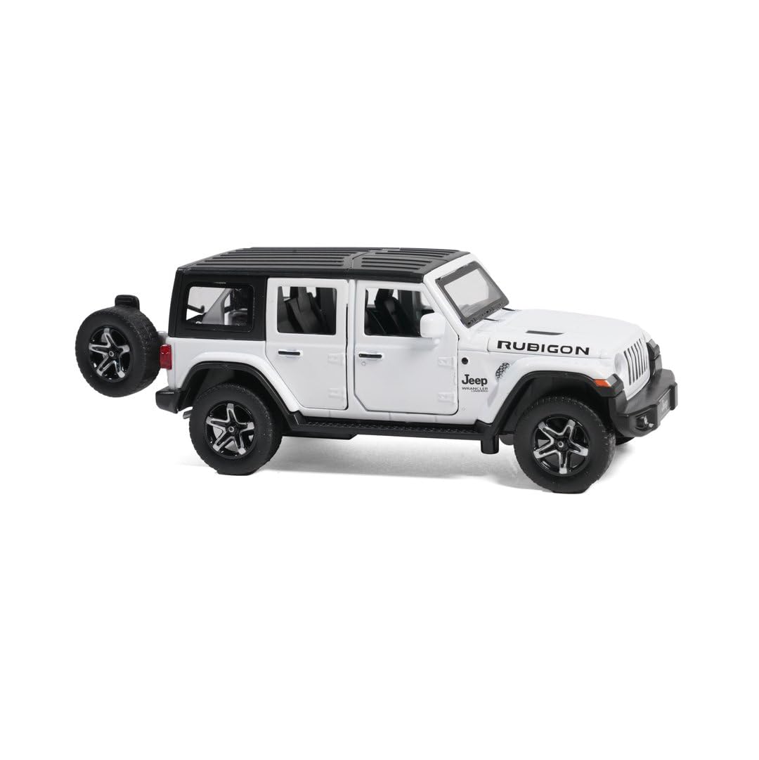 JOY JUNCTION Jeep Rubicon Model Car 1:32 Exclusive Alloy Metal Pull Back Die-cast Car Die-cast Metal Pullback Toy car with Openable Doors & Light Music (White) (B0D78PXGF3) Amazon Price History, Amazon Price Tracker