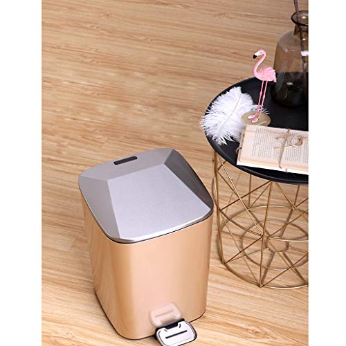 Stainless Steel Trash Can Bedroom Bin With Lid Pedal Bin Bathroom
