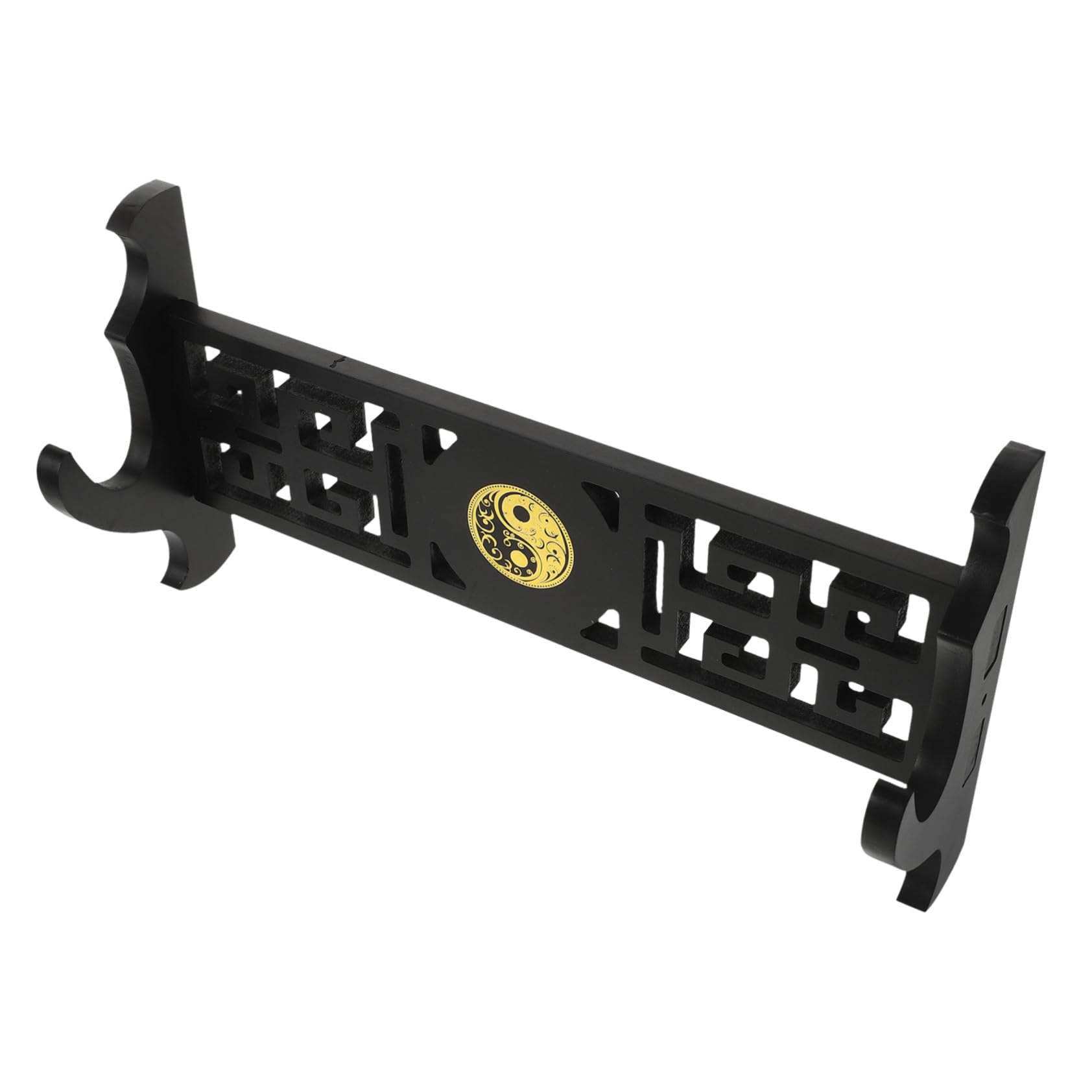 Soporte de Espada para Montaje en Pared de Madera Negro | Diseño Clásico Hueco, Estilo Moderno y Tradicional, Pieza Decorativa para Pared