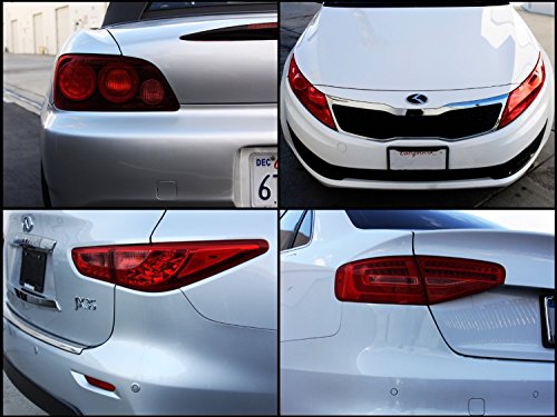 Image of DIYAH 12 X 48 Inches Self Adhesive Headlight, Tail Lights, Fog Lights Tint Vinyl Film (Red)