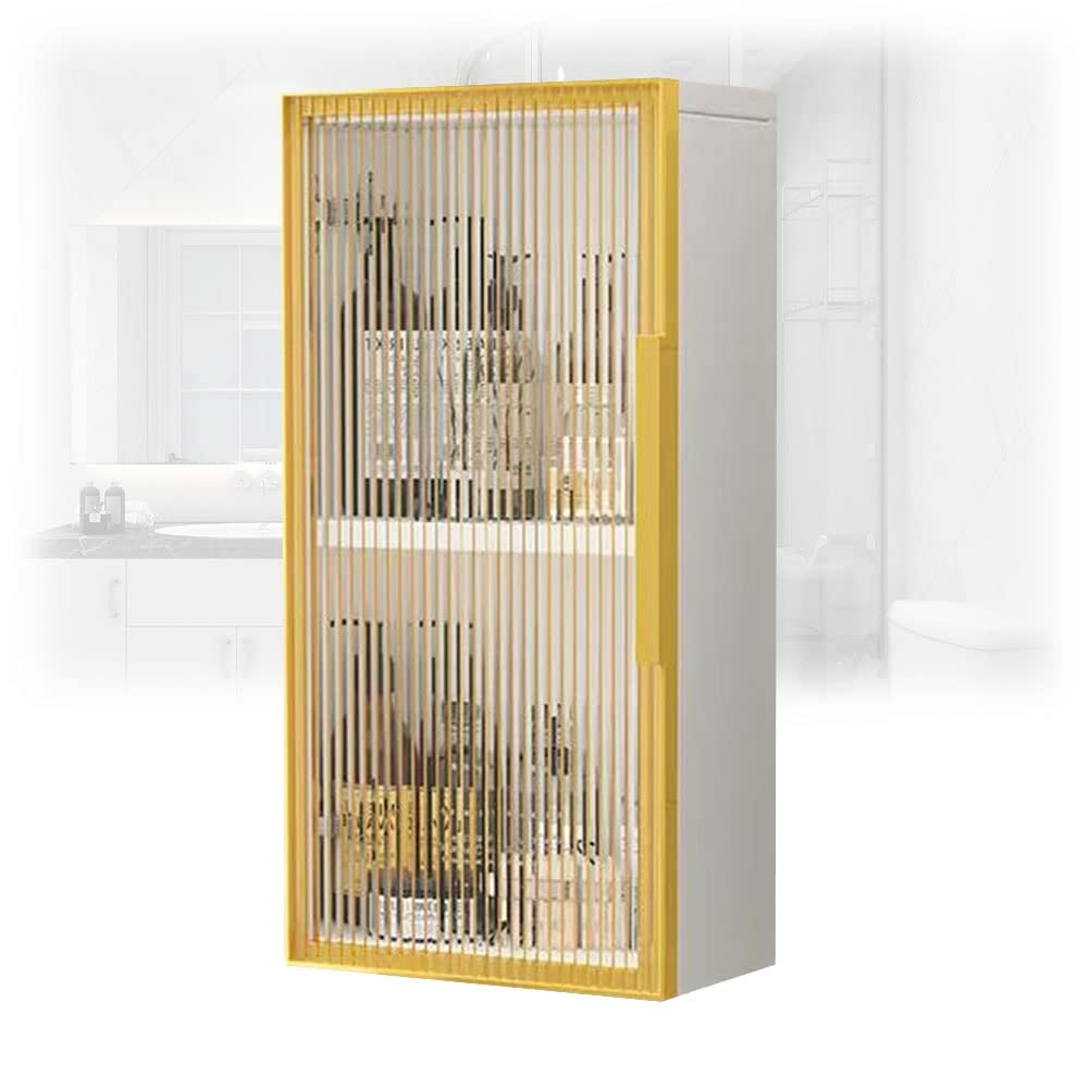 Armoire à pharmacie murale en bois doré 25x14x60 cm pour rangement
