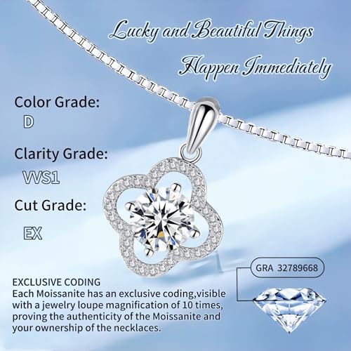 Moissanite Necklace, Women's Diamond Necklace, 'I LOVE YOU' Heart Pendant Necklace, 1-3 Carat Moissanite Pendant, 925 Sterling Silver Electroplated With 18k Gold Necklace, The Best Gift for Wife, Girlfriend, Mother and Daughter.3