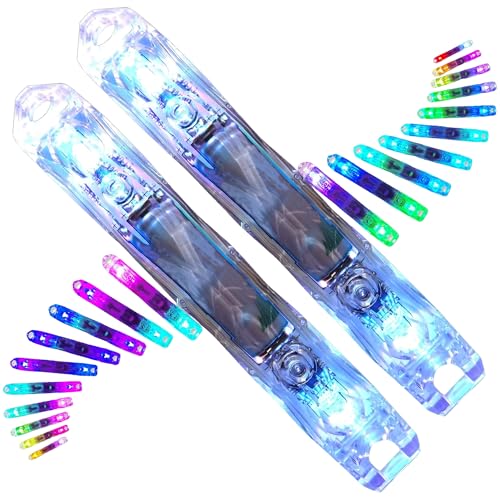 UltraPoi Ultralight LED Glow Stick (Pair (2)) - Customizable Rainbow Light Stick with Over 70 Brilliant Color Modes & Flashing Patterns - LED Concert Stick for Poi Flow Arts & Light Spinning