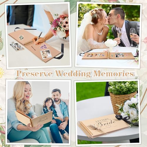 Álbum de recortes para bodas 'Cartas a la novia', libro de recuerdos, álbum fotográfico DIY con bolígrafos, cintas, flores y pegatinas, 40 páginas, tapa dura, para amante, amigo o niño miniatura 4