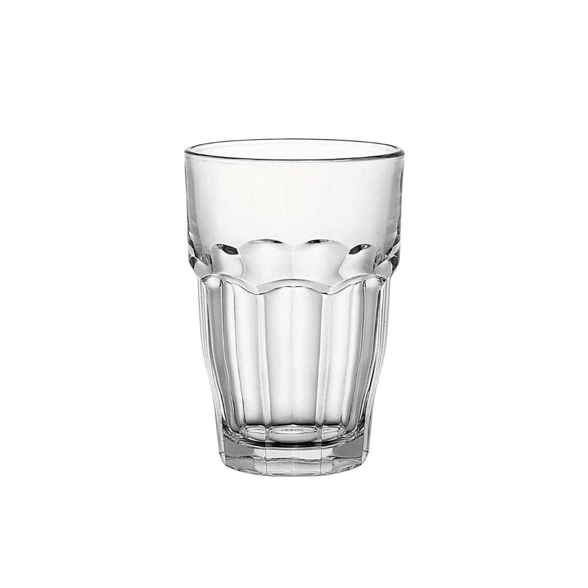 Bormioli Rocco Glass Co., Inc. Rock Bar 12.5 oz. Stackable Long Beverage Glass for Cocktails, Cold Drinks, Soda, or Water, Set of 6, Clear