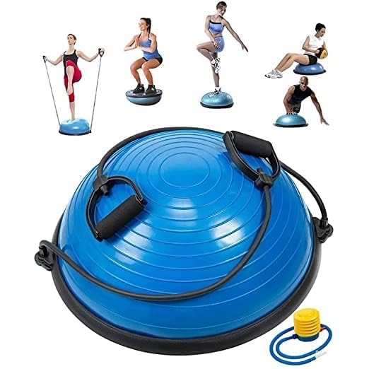 Balance Ball® half ball Exercise Gym Ball with Resistance Bands & Pump, Anti-Slip Balance Stability Ball, Heavy Duty Fitness Yoga Ball, Extra Thick Swiss Birthing Ball-picture-19