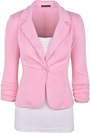 Auline Collection Women's Casual Work Solid Color Knit Blazer