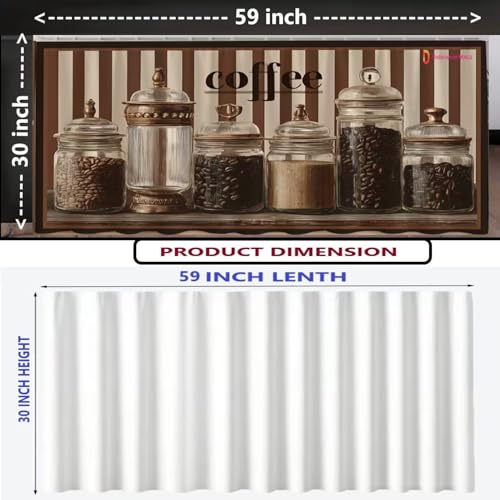 Image of DARSHANAM WORLD Modern Printed Kitchen Sink Curtain | Kitchen Under Sink Curtain | Decorative Cabinet Cover | Washable & Dustproof (2, Coffee)