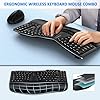 Ergonomic Wireless Keyboard Mouse Combo, Bluetooth/2.4G Split Design Keyboard with Palm Rest and 3 Levels DPI Adjustable Wireless Vertical Mouse, Multi-Device, Rechargeable, for Windows/Mac(Black) #1