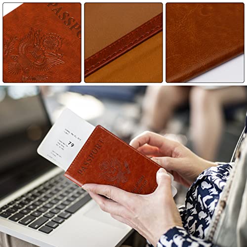 Image of TIGARI Passport Holder for Travel Women Men, Valentines Day Gifts PU Leather Wallet Cover Case Sleeve, Waterproof Protected Document Organizer, Vacation Plane Cruise Travel Essentials