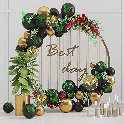 Image of SAOROPEB 3D Butterfly Wall Decor 48 Pcs Dark Green Butterfly Decorations