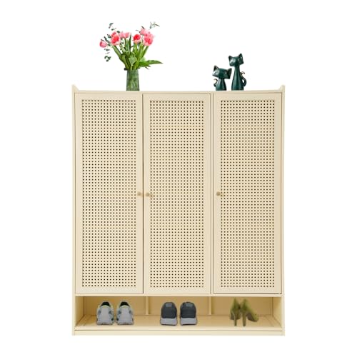 BYGOVICE 8-Tier Shoe Cabinet for Entryway, Shoe Storage Organizer, Shoe Shelf, Freestanding Cabinet with Door for Entryway, Hallway, Bedroom, Large Capacity