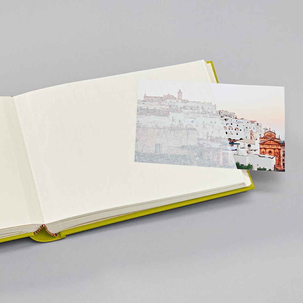 Semikolon 369950 Álbum Classic Small - 21,5 x 16 cm - 80 páginas de color crema, para fotos de 10 x 15 - matcha verde claro