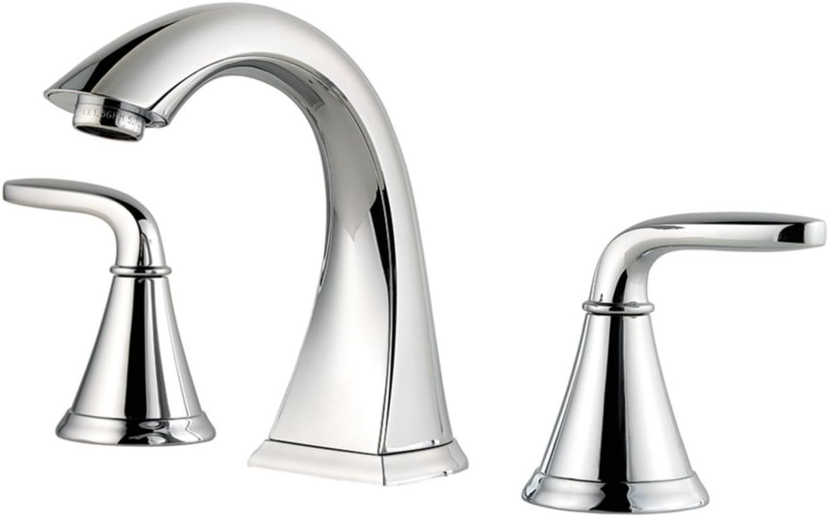 - Pasadena 8 in Widespread Bathroom Sink Faucet 3 Hole Double Handle Polished Chrome Vanity Faucet with Push & Seal Drain and Pfast Connect Technology LF049PDCC