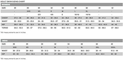 Tyr women's size chart Clearance