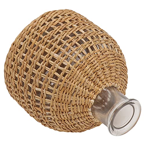 PRETYZOOM Glass Vase with Decorative Cane Sleeve Small Vases for Rustic Wedding Centerpieces Farmhouse Home Table Flower Decor - Image 6