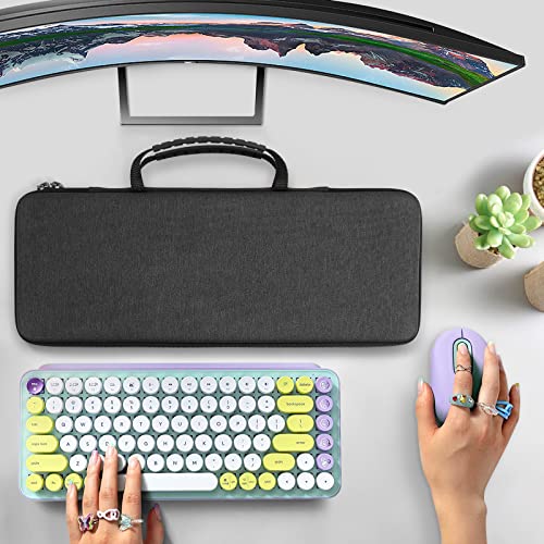 Image of GEEKRIA 75% Keyboard Case, Hard Shell Travel Bag for Compact 84 Key Computer Mechanical Gaming Keyboard, Compatible with Logitech POP Keys /POP ICON Combo /MX Mechanical Mini (Dark Gray)
