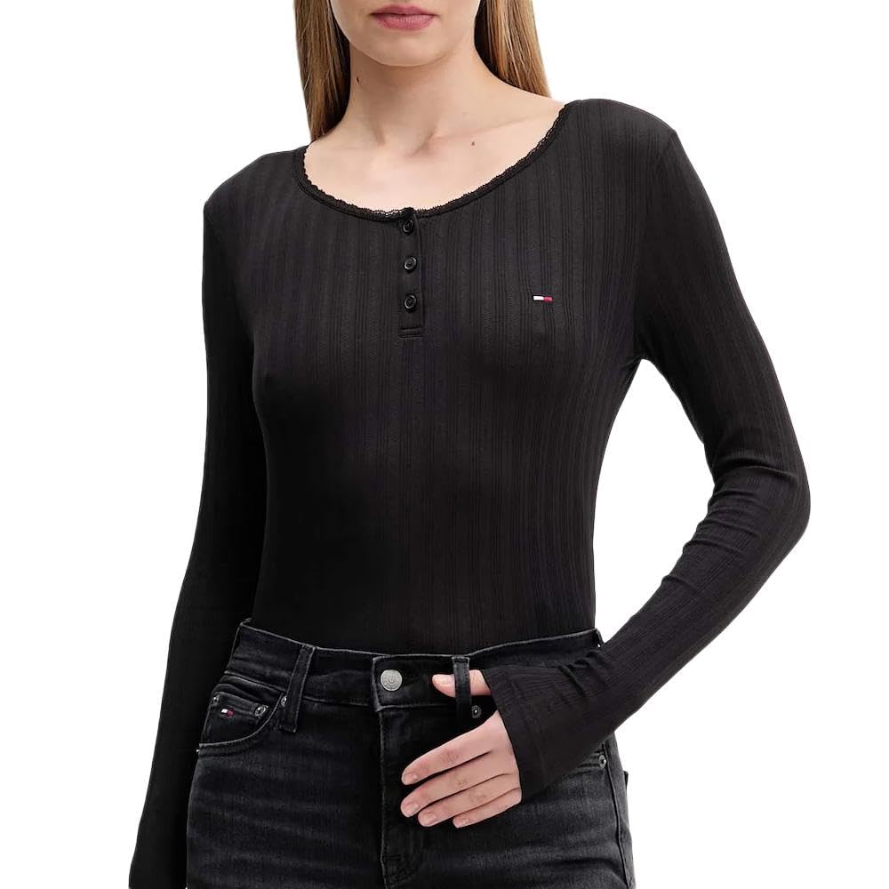 TJW SLIM SH IRREGULAR RIB LS Tişört Kadın