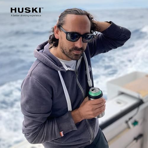Huski Beer Cooler 2.0 | New | Premium Can And Bottle Holder | Triple Insulated Marine Grade Stainless Steel | Detachable 3-In-1 Opener | Works As A Tumbler | Best Gifts For Beer Lovers (Black) #TOP4