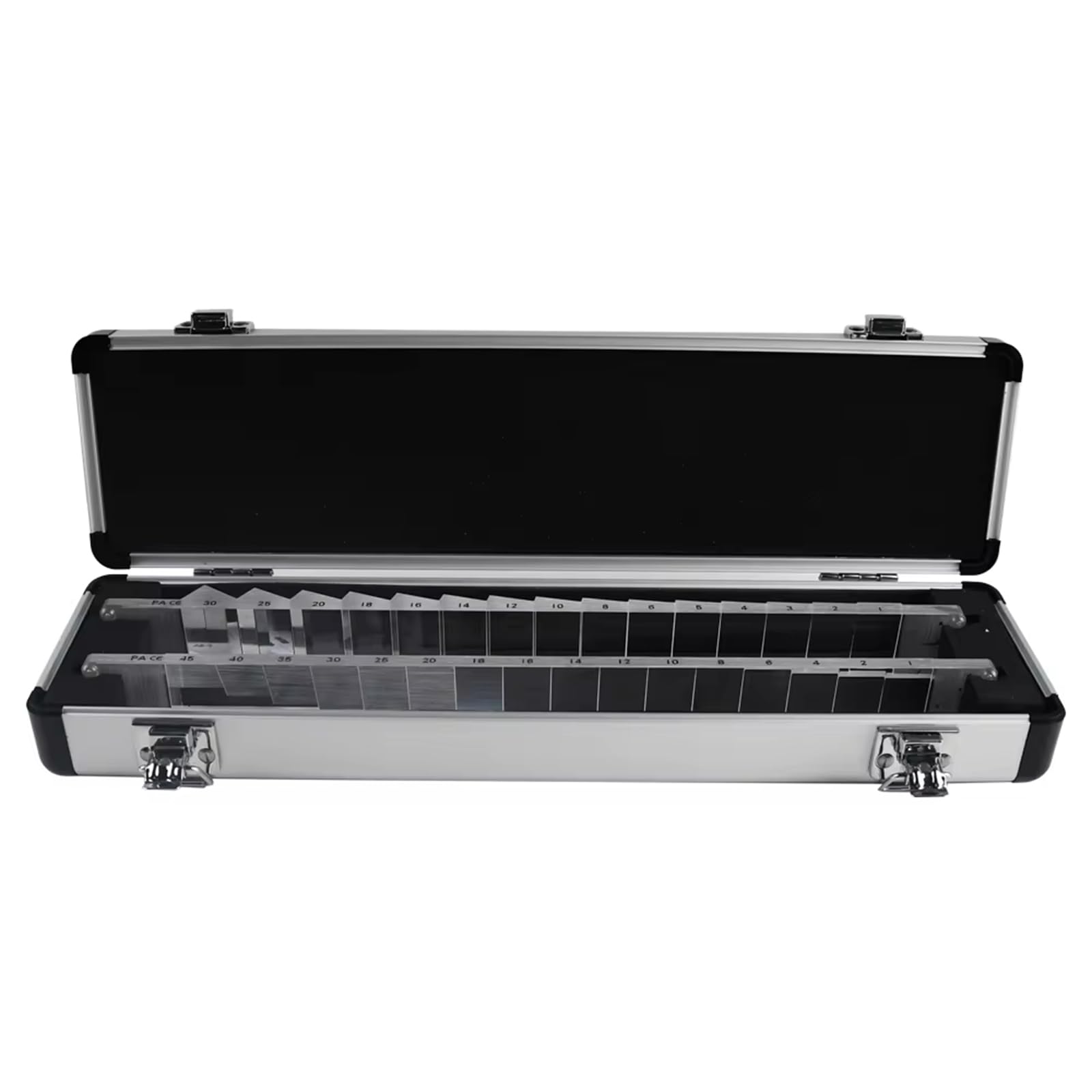 HMWOKPOT Optical Ophthalmic Prism Set with Aluminium Case for Optometry Centers, Strabismus Correction Right-Angle Prism Horizontal (16) & Vertical (15) Eye Prism Bars