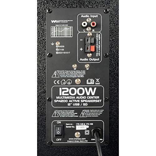 Fenton SPA-1200 Actieve Speakerset 1200 Watt 12 Inch met USB, MP3 en Karaoke - Image 4