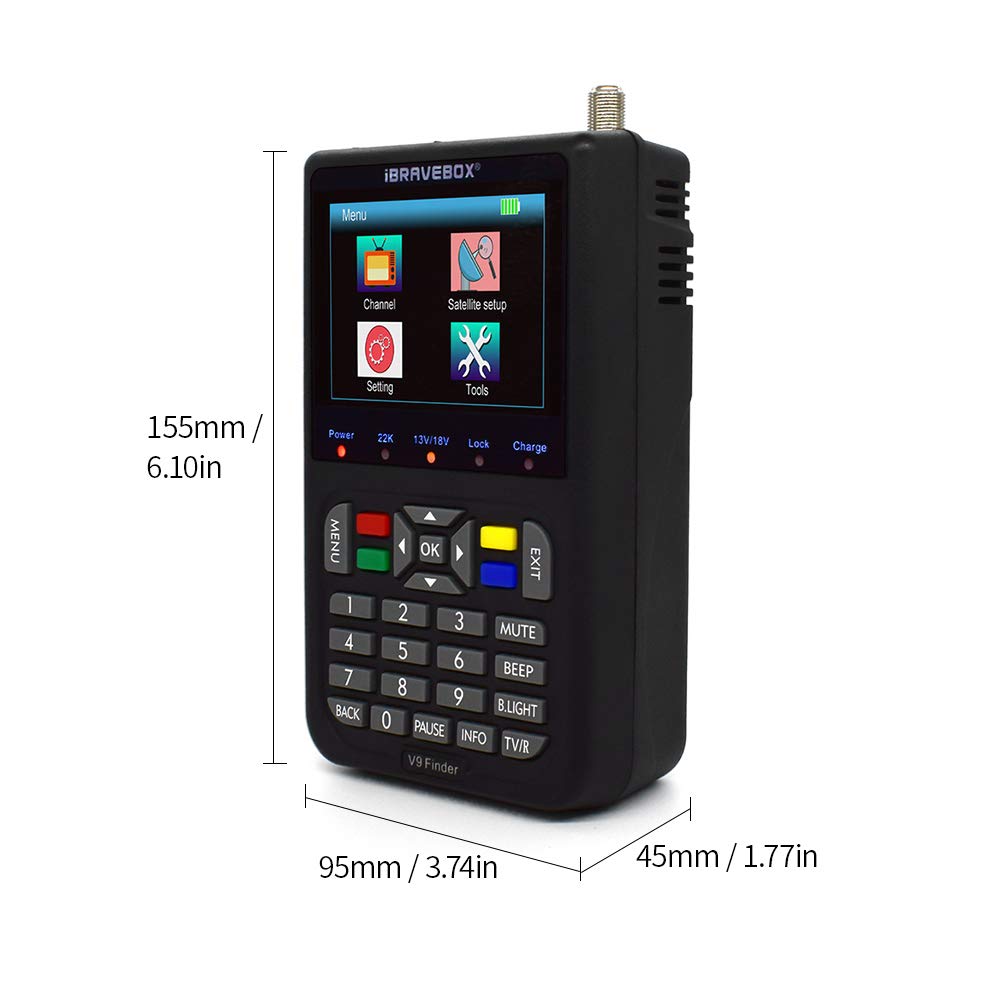V9 - Rilevatore Satellitare Digitale, Display LCD da 3,5 Pollici, TV Satellitare (Istruzioni in Tedesco)