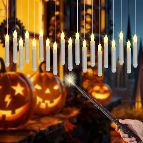Velas LED sin llama con mando de varita para iluminación de techos 7