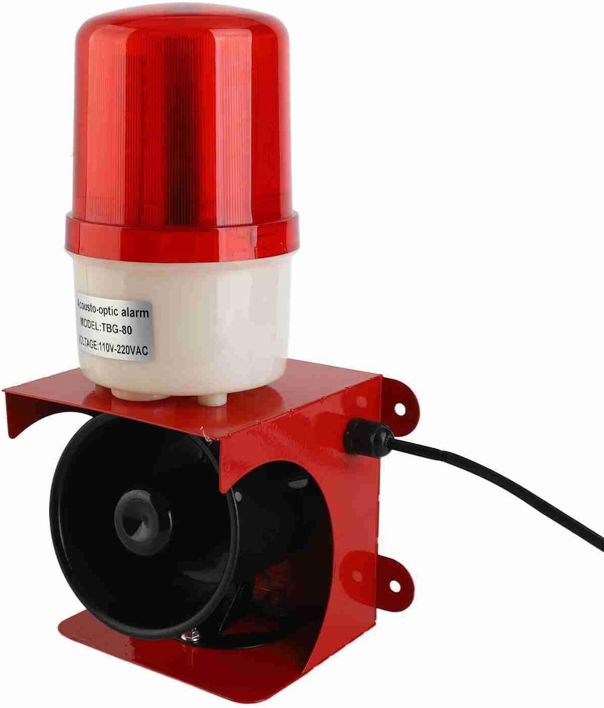 Industrial LED Strobe Alarm with 130dB Sound and IP54 Protection - Wall Mount Visual and Audible Warning Light with PVC Housing and High Brightness Patch Beads