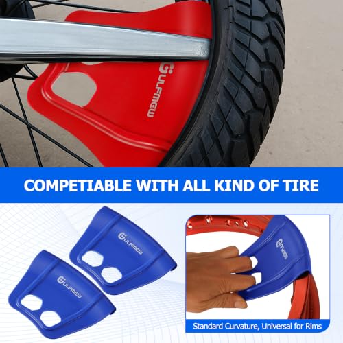 Image of 4 Rim Protectors for Tire Changing, Wheel Rim Guard Kit, Blue & Red