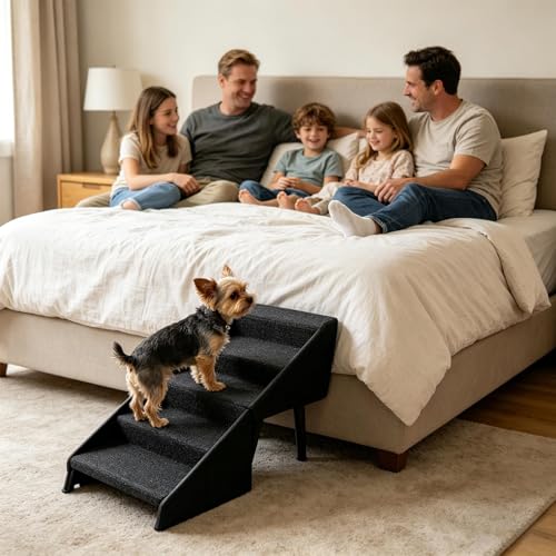 Escalera para cachorros plegable y antideslizante de madera para sofá 3
