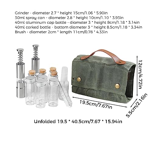 especiarias para viagem | Kit Tempero Camping 12 Peças - Recipientes para temperos viagem Conjuntos