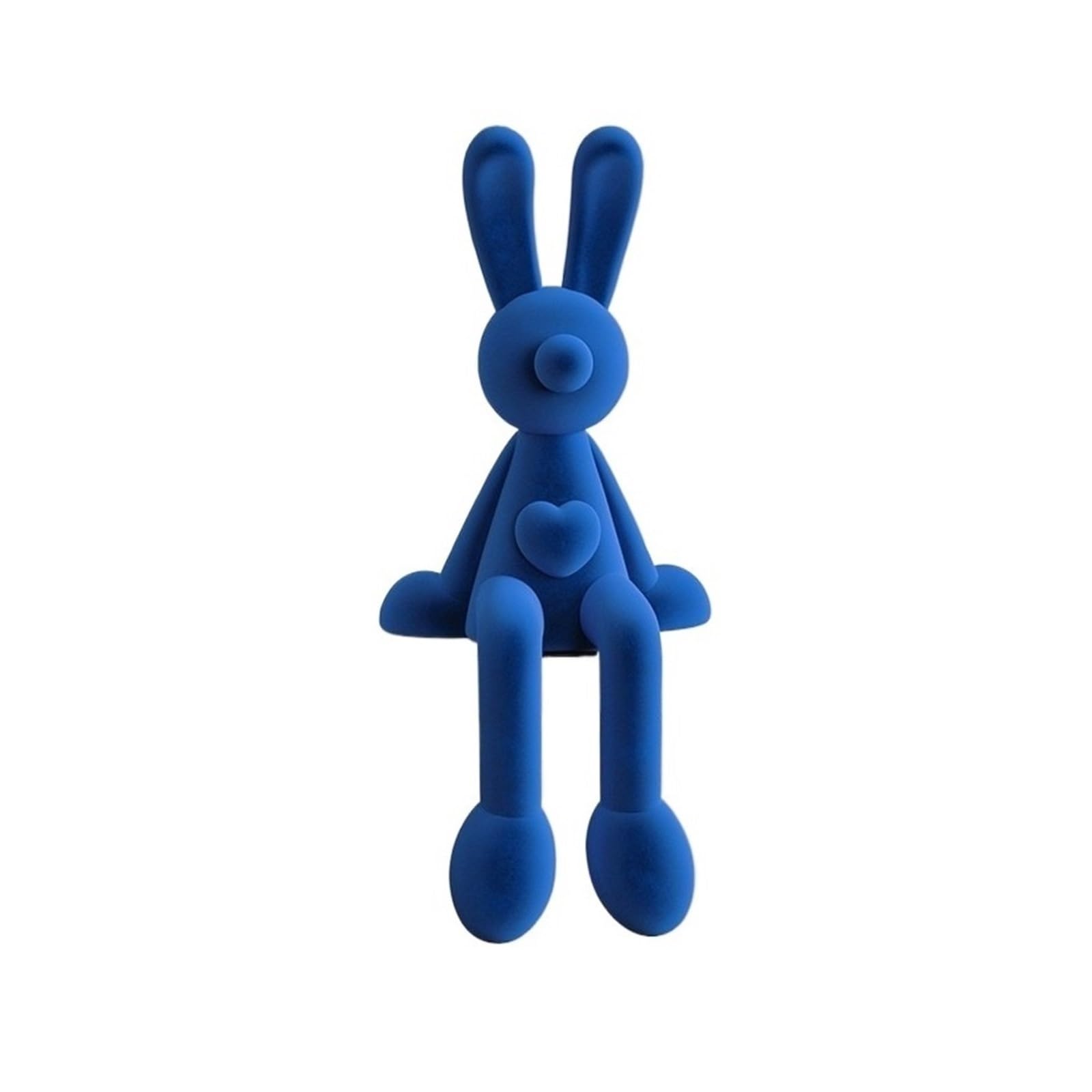 Figurine de lapin abstraite en résine bleue, finition décoration esthétique