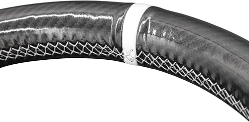 Vista 19 de MEWANT Funda de volante para Chevy Silverado 1500 / Silverado 2500/3500/Blazer/Suburban/Tahoe - Cuero negro