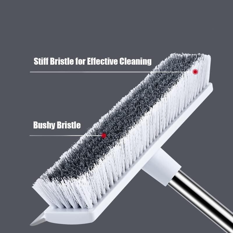Bathroom Cleaning Brush with White Wiper 2 in 1 Tiles Cleaning Brush Floor Scrub Bathroom Brush with Long Handle Cleaning Brush Home Kitchen Bathroom Patio, Kitchen, Wall, Cleaning Supplies 1