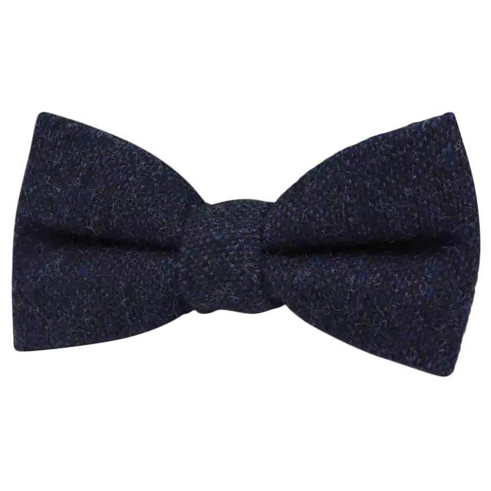 Children's Kids Boys Luxury Wool Pre- Tied and Elasticated Bow Tie (Navy Blue) - suitable for formalwear, weddings, parties, pageboy outfits
