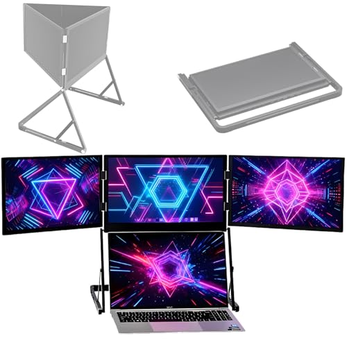 Image of 1080p FHD IPS Tri-Fold Display Screen,15.6 inch Stock Trading Extender Monitor,Lightweight Laptop Screen Extender,Type-C /HDMI /USB-C Plug-Play