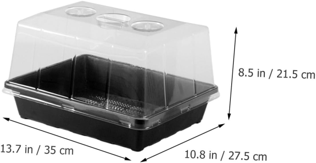 ibasenice Seedling Growing Tray with Elevated Dome Cover, Nursery Germination Plate for Succulents and Carnivorous Plants, Plant Propagation Tray Set for Indoor Seed Starting and Leaf