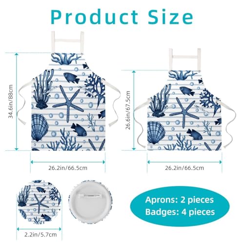 Tablier de cuisine imperméable contre les éclaboussures lot de 2