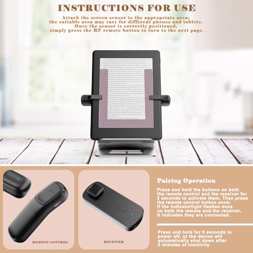 KERHAND Remote Control Page Turner for Electronic Book Reader, Page Turner of eBook Accessories & Remote Control Still Life Photography for Mobile Phones